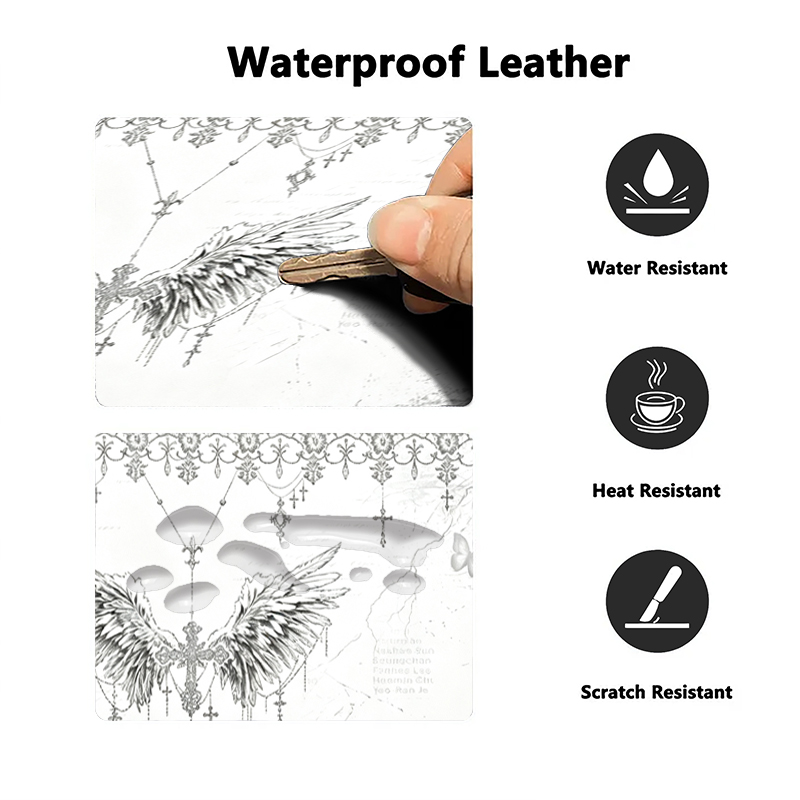 Leather Mousepad Black White A - Gaming Accessories For Desk 评论和价格