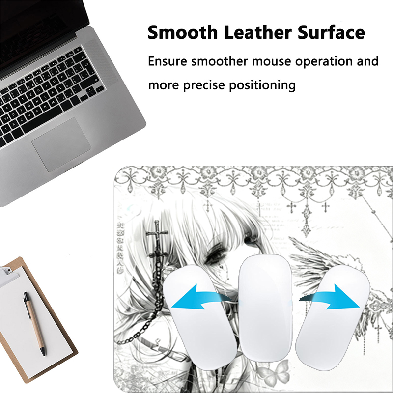 Leather Mousepad Black White A - Gaming Accessories For Desk 评论和价格
